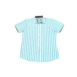 RJC by Rebel James & Chabli NYC My Lucky Shirt Blue & White Stripes Men’s Size M